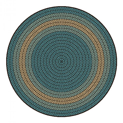 Braidful in Nature Carpet - 6' Round - Teal