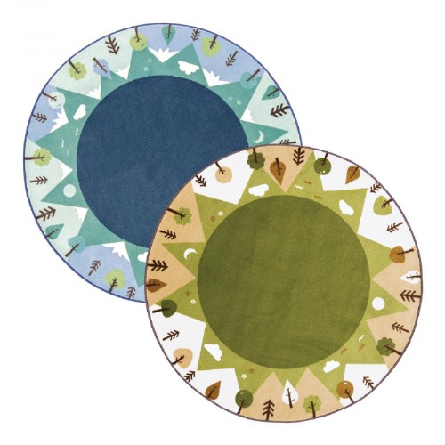 Tranquil Mountains Round Carpets
