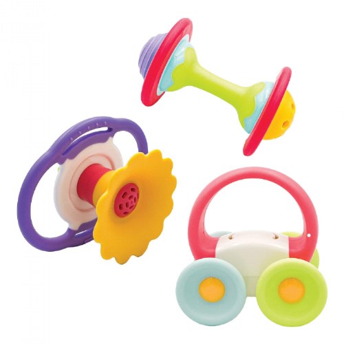 Whistle, Shake, and Roll Rattles - Set of 3