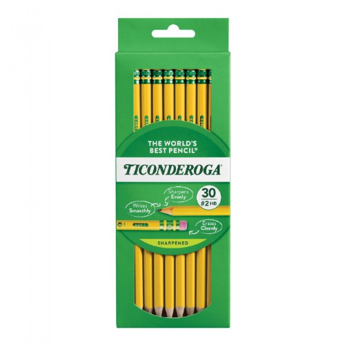 Ticonderoga&reg; Pre-Sharpened #2 Soft Yellow Pencils - Set of 30