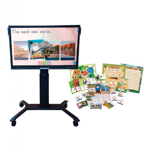 Interactive Zoo Panel with Motorized Stand, Letters Alive and Math Alive Kit