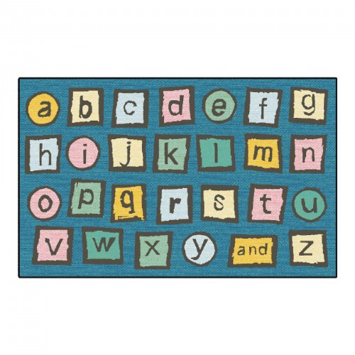 Alphabet Blocks Value PLUS Rug - Dark Blue - 7'6" x 12' Rectangle
