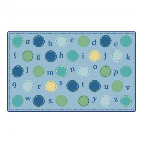 KIDSoft&trade; Alphabet Dots Rug - Tranquil - 7'6" x 12' Rectangle