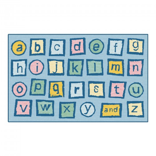 Alphabet Blocks Value PLUS Rug - Light Blue - 7'6" x 12' Rectangle