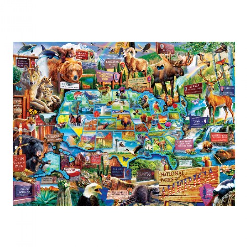 USA Map of the National Parks Puzzle - 100 Pieces