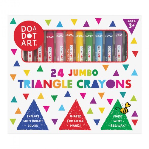 Jumbo Easy Grip Triangle Anti-Roll Crayons - 24 Count
