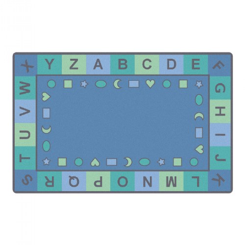 Alphabet and Shapes Tranquil Carpet - 6' x 9' Rectangle
