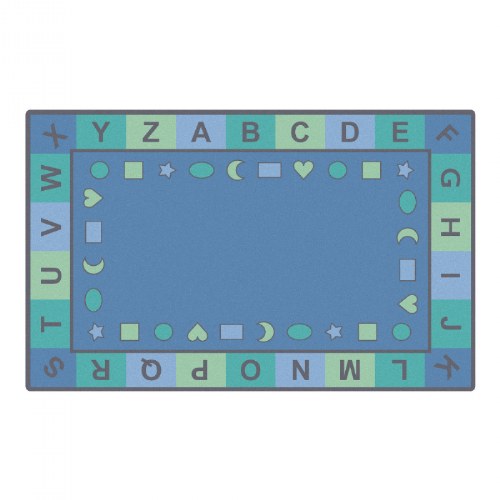 Alphabet and Shapes Tranquil Carpet - 7'6" x 12' Rectangle