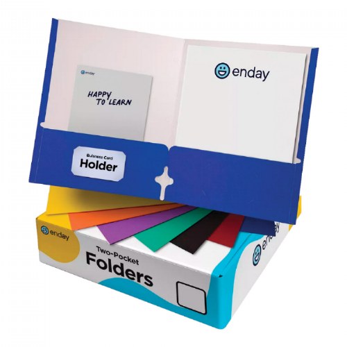 Solid Color 2-Pocket Folders - Assorted Colors - 25 Pack