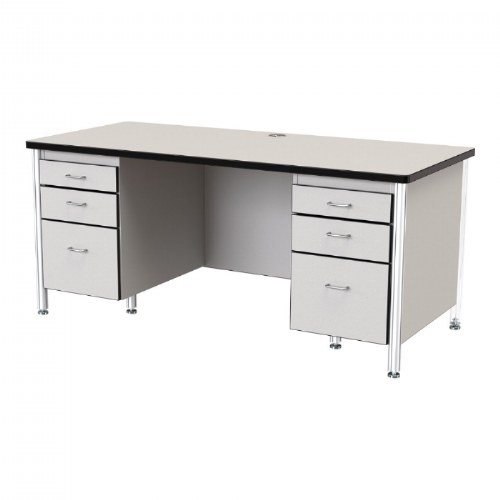 Teacher Desk with Dual Pedestals