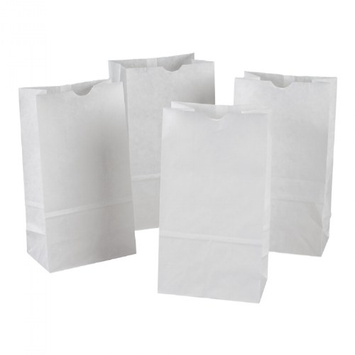 Kraft Bags in White 6" x 11" - 50 Bags