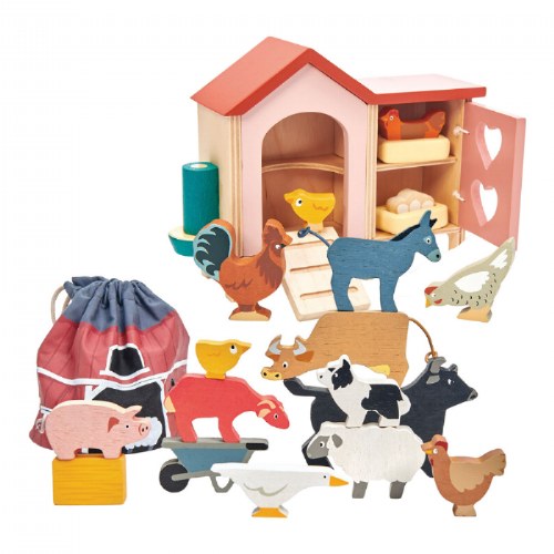 Wooden Farmyard - Chicken Coop & Stacking Farm Animals