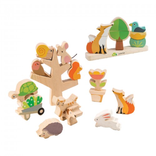 Wooden Magnetic Stacker and Garden Friends Stacking Set