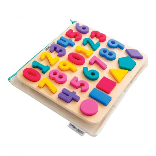 Numbers & Shapes Find & Fit Silicone Puzzle with Wooden Tray