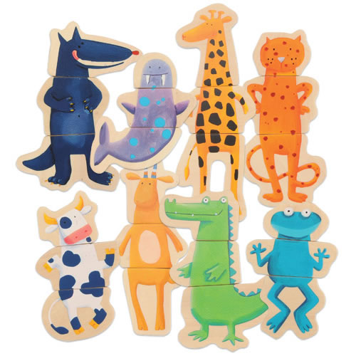 Magnetic Crazy Animal Puzzles - Set of 8
