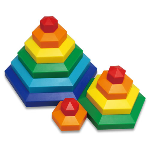 Rainbow Color Hexacus™ for Stacking and Building Block Play
