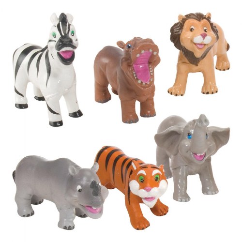 Squeezable Safari Animal Playset