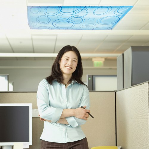 Patterned Fluorescent Light Filters Blue