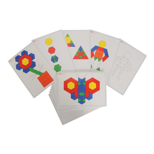 Pattern Blocks Puzzle Picture Cards - 20 Cards