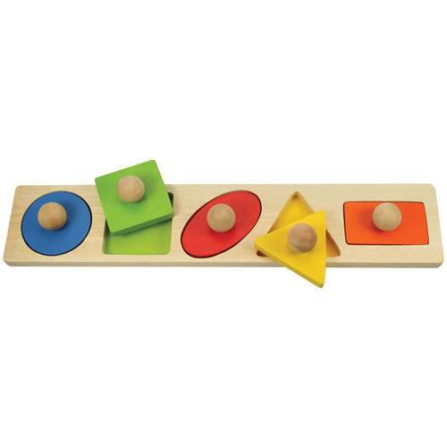 Large Knob Shapes Matching Puzzle (5 Pieces)