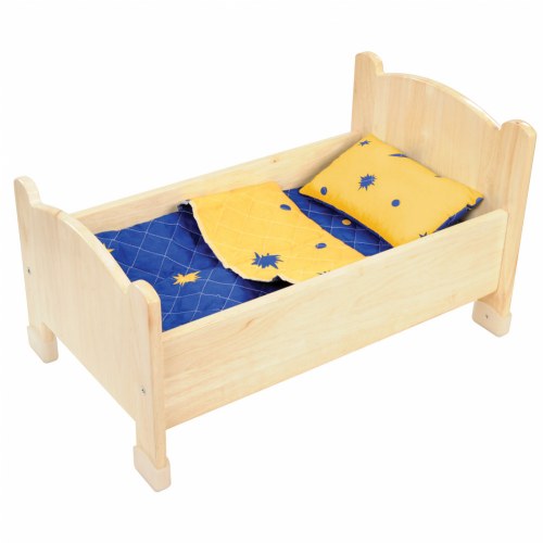 wooden baby doll bed