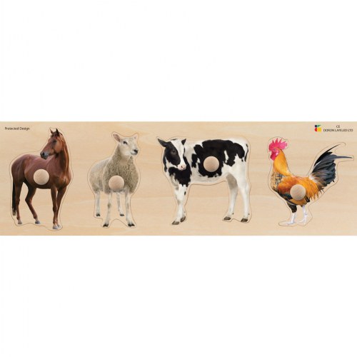 Large Knob Farm Animal Puzzle - Horse, Sheep, Cow, Chicken