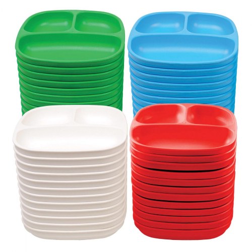 Family Style Dining Divided Plates - Set of 12