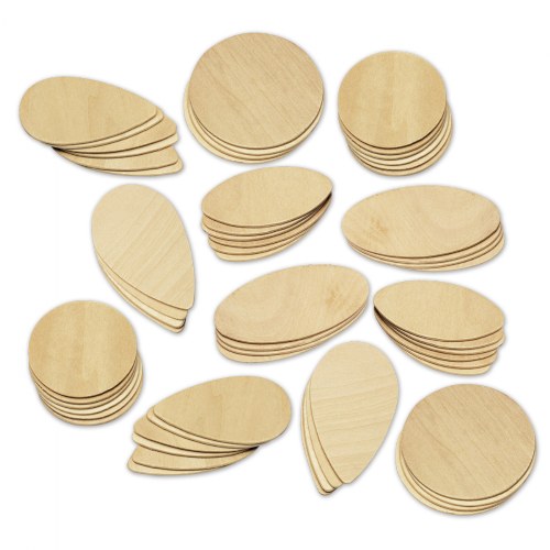 Wooden Bright Color Assorted Shapes - 400 pieces