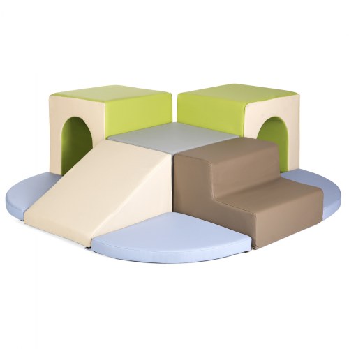 Soft Toddler Arches and Slide Climber in Natural Colors