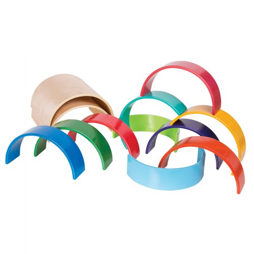Wooden Rainbow Arches and Tunnels - 12 Pieces