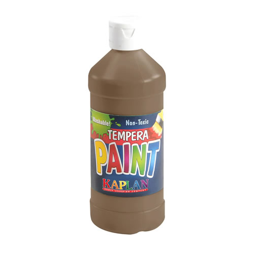 Kaplan Kolors Washable Tempera Paint - Brown - 16 oz