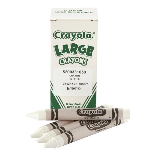 Large White Crayons - 12 Count