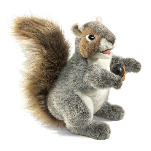 Soft Gray Squirrel Hand Puppet