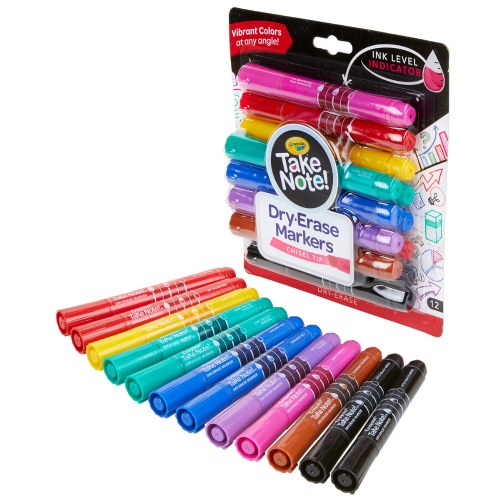 Crayola® Take Note!™ Chisel Tip Dry-Erase Markers - Set of 12