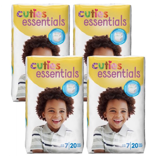 Cuties Diapers 4 Pack - Size 7 - 41 lbs. & up - 80 Diapers
