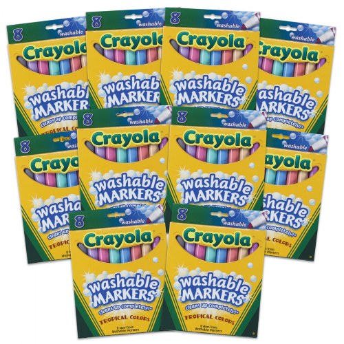 Crayola® Tropical Colors Washable Markers 8 Count - Set of 10