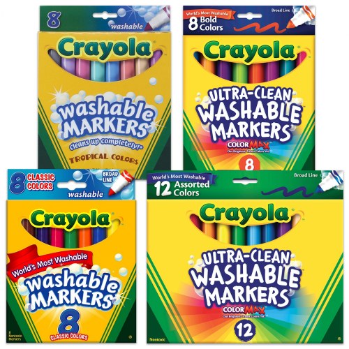 Crayola® Washable Markers - 8 Count & 12 Count Markers - Sets of 10