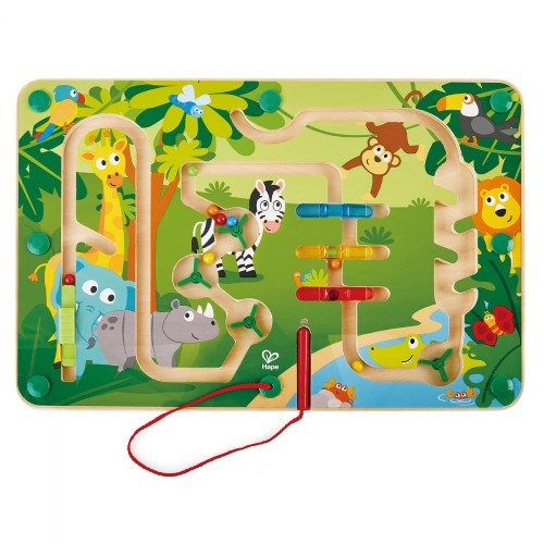 Wooden Jungle Magnetic Maze With Magnetic Wand