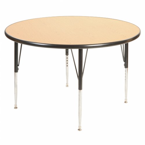 Golden Oak 42" Round Table with Adjustable Legs