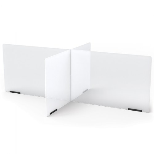 4-Station Acrylic Clear Table Divider Shields - 47.5" x 29.5" x 16"