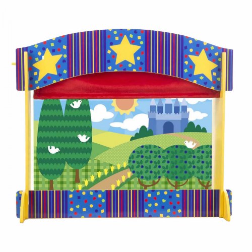 Tabletop Puppet Theater with Roll-Up Curtain