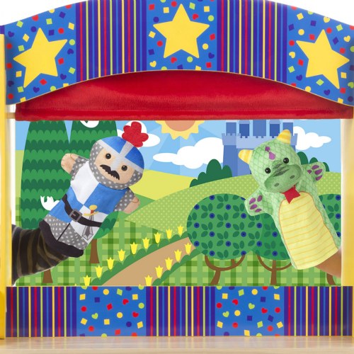 Tabletop Puppet Theater with RollUp Curtain