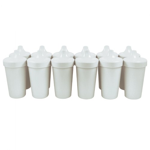No Spill Sippy Cups - White - Set of 12