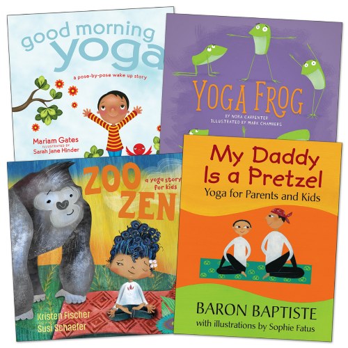 3 years & up. The Yoga for Kids book set helps children learn how to use yoga in their everyday routines. They can get their morning started by being a volcano or work through the day by balancing with a bear. To unwind children can work on their pretzel pose or do a star pose with frog. These books have simple to follow poses for children and adults as you go through each story. Set of 4. Hardback and paperback mix.
