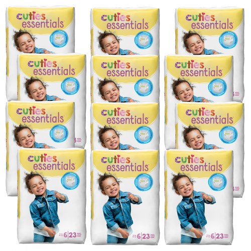 Cuties Diapers 12 Pack - Size 6 - 35 lbs. & up - 276 Diapers