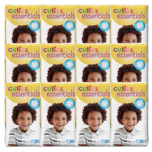Cuties Diapers 12 Pack - Size 7 - 41 lbs. & up - 240 Diapers