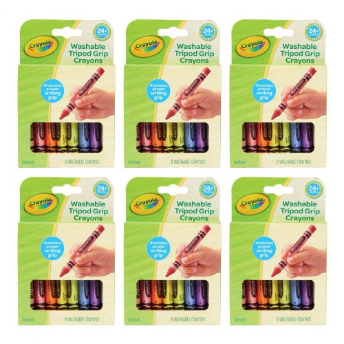 My First Crayola™ Washable Tripod Grip Crayons - 8 Count Crayons - 6 Boxes