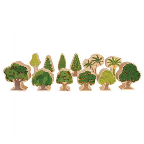 Four Seasons Double-Sided Wood Trees - 12 Pieces