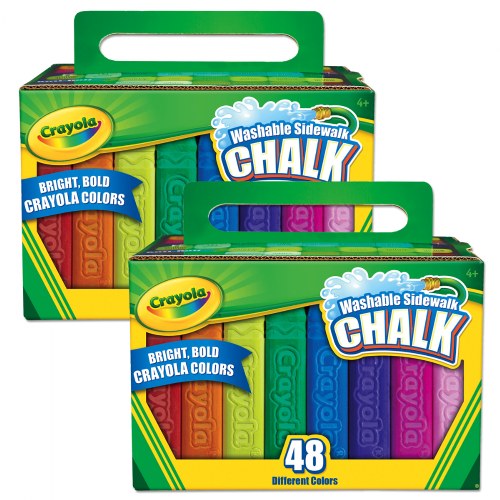 Crayola® Washable Sidewalk Chalk - 48 Different Colors - 2 Boxes