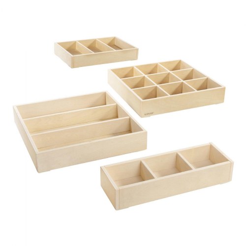 Loose Parts Stacking Wooden Trays - 4 Pieces